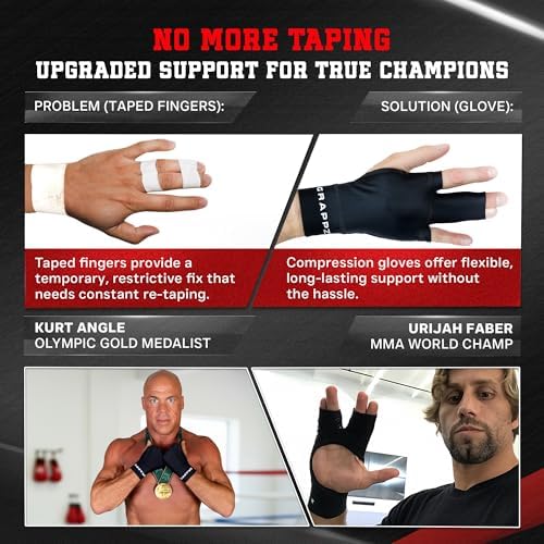 Grappz Middle Finger Brace Compression Gloves – Athletic Buddy Tape & Trigger Finger Splint Alternative – Finger Sleeve & Brace, Arthritis Pain Relief & Joint Stabilizer for All Sports – Unisex L