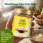 Gond Katira (Ayurvedic Katira) Organic, Katira Gond Indian Gum, Gond Katira Pure Organic, Edible Gum, All Natural, Salt-Free | Vegan | No Colors | Gluten Friendly | NON-GMO (8.8 oz)
