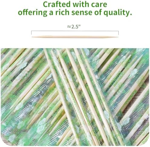 Individually Wrapped Bamboo Round Toothpicks, 2.5" Long, Double-Points, Natural & Sturdy, Perfect for Teeth Cleaning, Appetizers, Cocktails, Barbecue, Fruits & Olives,(500-Count*1)
