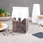 Restaurantware Bag Tek 5.1 x 4.1 x 11.2 Inch Tin Tie Bags With Windows 100 Resealable Bakery Bags With Windows - Flat Bottom For Cookies or Coffee Beans White Cotton Paper Tin Tie Bags