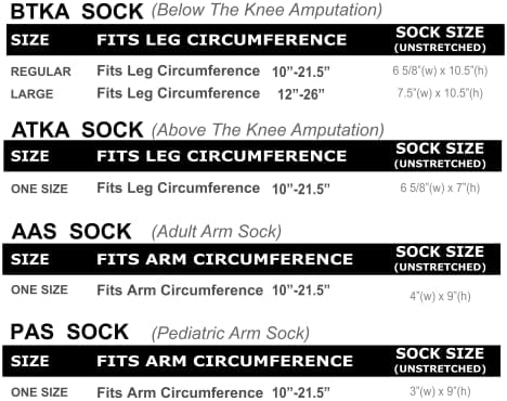 Heal with Appeal Amputee Sock BTKA, Flames V2, 3PLY Residual Wound, Over Shrinker Sock