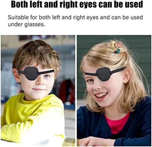 Eye Patches for Adults，2 Pcs Medical Eye Patches for Amblyopia Lazy Eye Patches for Left or Right Eyes，Black 3D Adjustable Eyepatch (Black)