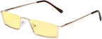 Eyekepper Blue Light Blocking Reading Glasses Half-Rim Computer Readers Eyeglasses-Yellow Tinted Lens Reading Glasses (Gold, +0.75)