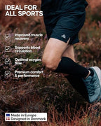 DANISH ENDURANCE Calf Compression Sleeve, 21-26 mmHG, Legs & Shin Supports for Men and Women, 1 or 3 Pack