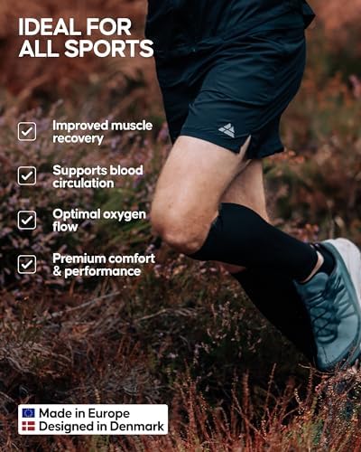 DANISH ENDURANCE Calf Compression Sleeve, 21-26 mmHG, Legs & Shin Supports for Men and Women, 1 or 3 Pack