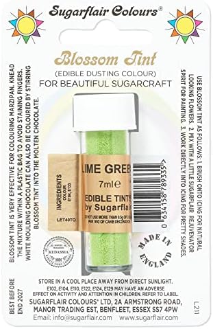 Sugarflair LIME GREEN Blossom Tint Edible Food Colouring Colour Dust Powder