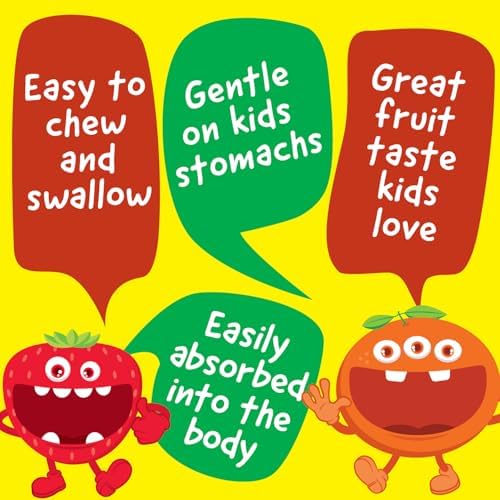 Kids Multivitamin with Iron & Minerals Chewable Tablets - Mixed Fruit Flavor - Vegetarian, GMO-Free, Nut Free - Dietary Supplement - Digestive Support for Children - 120 Chewables