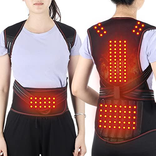ANTIY Heating Therapy Back Brace for Women and Men Under Clothes Back Shoulder Waist Brace Belt Magnetic Back Support Vest Posture Correction Relieve Pain for Full Back and Shoulder