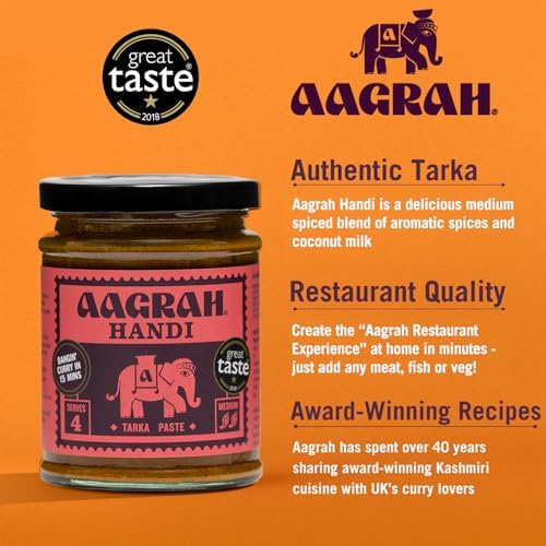 Aagrah Foods Kashmir Handi Medium Heat Cooking Sauce (6 Pack, 270g Each)