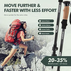 KINGGEAR Nordic Walking Stick, TP1 Hiking Poles Retractable Lightweight 7075 Aluminum, Trekking Poles with Flip Lock, Natural Cork and EVA Grip, 2pc Hiking Gear