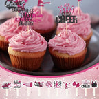 100 Pcs Glitter Cheerleader Cupcake Toppers Cheerleading Gymnastics Cupcake Picks Cheer Party Decorations Cheer Team Cake Decorations for Birthday Party Favors Supplies