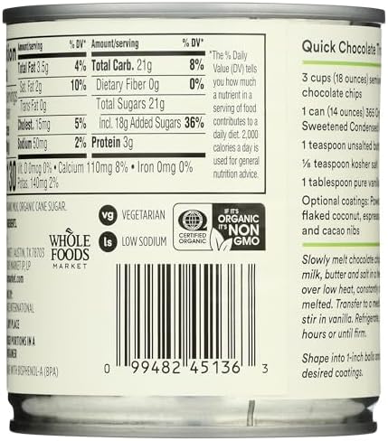 365 by Whole Foods Market, Organic Sweetened Condensed Milk, 14 Ounce