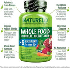 NATURELO Whole Food Multivitamin for Men 50+ - with Vitamins, Minerals, Organic Herbal Extracts - Vegan Vegetarian - for Energy, Brain, Heart and Eye Health - 120 Capsules