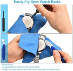4PCS Watch Repair Kit with Battery Replacement Tool, Back Case Opener & Spring Bar Tool (Band Remover) - Universal Easy to Use at Home, Includes Microfiber Cloth, Great Value for Most Watches