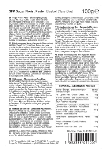Squires Kitchen Sugar Florist Paste SFP Bluebell / Navy Blue 100g