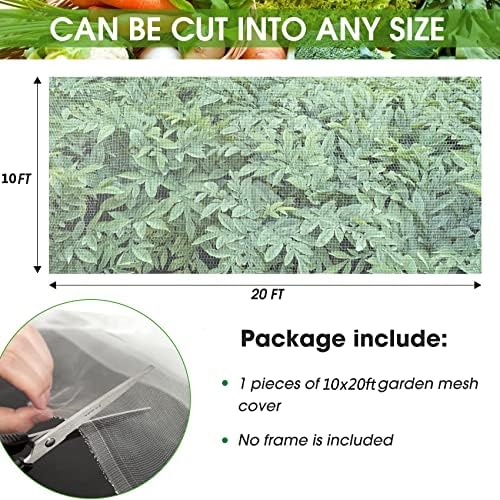 Unves 10'x20' Garden Netting, Bird Netting Mosquito Mesh for Vegetable Fruits Plant Garden Protections, Plant Covers Bug Insect Net Pest Barrier Protect Garden Plant from Birds Bugs