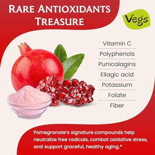 Pomegranate Juice Powder - Freeze Dried Organic Pomegranate Fruit Juice Concentrated Antioxidants & Electrolytes - Instant Drink Mix Powder for Hydration, Flavoring, Sugar Free 6 oz (Pack of 1)
