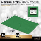100 Pack Green Beverage Napkins, Big Party Pack, 2 Ply, Ideal for Wedding, Party, Birthday, Dinner, Lunch, Cocktails. (5” x 5”) by Amcrate