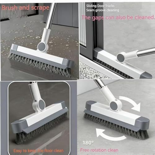 Hands-Free Self Wringing Flat Mop - Microfiber Floor Cleaning Tool with Washable Pads, Scrub Brush, Squeegee (1 Mop+6 Pads+1 Brush+1 Glass Wiper)