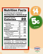 Kendel Instant Ginger Tea – Unsweetened Real Ginger Powder Drink – Caffeine Free Digestive Support – Hot or Cold Mix – 14 Sachets