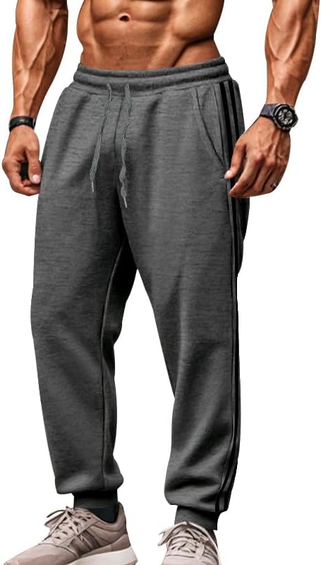 BIVENANT Men's Jogger Sweatpants Loose Baggy Stretch Waist Drawstring Lightweight Casual Athletic Pants with Pockets