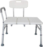 Winado Tub Transfer Bench for Bathtub with Backrest & Padded Armrest, Supports up to 330 lbs Aluminium Alloy Bath Chair Seat, White