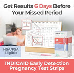 INDICAID Early Detection Pregnancy Test Strips,25 Count, 510K Cleared High Sensitivity (10mIU/mL) to Test 6 Days Sooner, Over 99% Accurate Result in 3 Minutes,