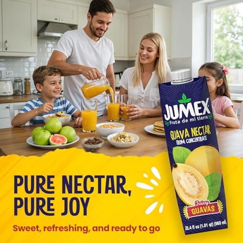 Jumex Guava Juice Nectar - Guava Nectar Made with Fresh Fruit Puree - Tropical Fruit Juice Concentrate for Smoothie Mix, Cocktail Mixers, Kids Drinks & Mexican Beverages - 32.4oz, 1 Pack Carton
