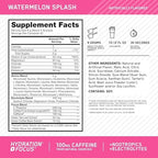 Optimum Nutrition Amino Energy Powder Plus Focus, with BCAA, Electrolytes, and Caffeine, Watermelon, 30 Servings (Packaging May Vary)