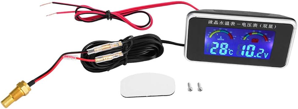 Car LCD Screen Voltmeter, LED Digital Car Voltmeter, Car Voltmeter Car Thermometer for Auto Car Truck