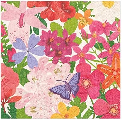 Caspari Halsted Floral Paper Luncheon Napkins, Two Packs of 20