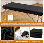 Macarrie 6 Pack Microfiber Massage Table Sheets Soft Massage Table Cover Reusable Spa Bed Sheets Salon Protective Cover Fitted(Black)