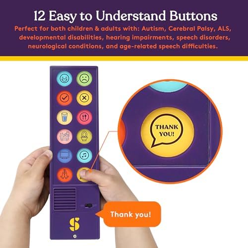 Special Supplies AAC Communication Device for Speech Therapy, Talker Buddy Communication Device for Non Verbal Kids & Adults, Talking Aids for Home or School + Travel Bag (Talker Buddy)