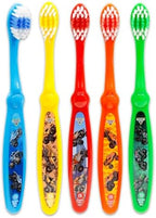 Monster Jam Toothbrush Set - Bundle with 5 Toothbrushes Featuring Trucks Plus Stickers, More | Mosnter Jam Oral Hygiene Kit for Kids and Toddlers