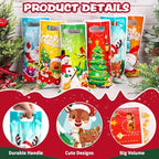 FOIMAS 108 PCS Christmas Treat Bags with Handles Plastic Christmas Goodie Candy Bags Xmas Gift Bag for Xmas Holiday Gift Wrapping Supply