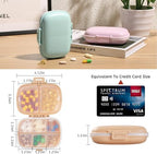 4 Pack Pill Organizer - Travel Pill Box with Label, 8 Compartment Daily Pill Case for Pocket Purse, Medicine Case, Waterproof Portable Pill Supplement Case, Travel Pill Container to Hold Vitamin
