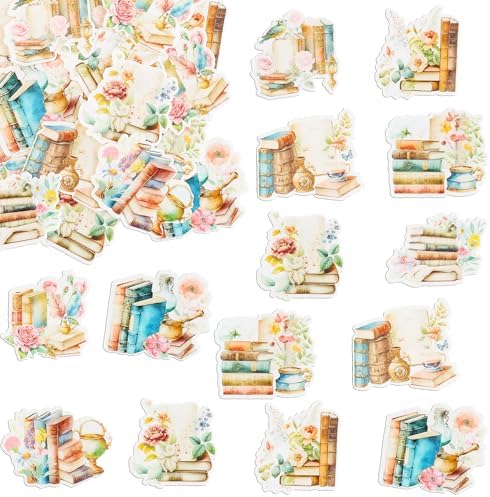 Gyufise 54Pcs Edible Book Club Cupcake Toppers I Love Reading Cupcake Picks Water Paper Book Club Cake Decorations for Library Theme Baby Shower Kids Birthday Party Supplies