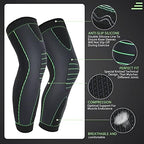 6 Pcs Long Compression Full Leg Sleeves Full Compression Knee Sleeves Braces Support for Men Women Arthritis Joint Pain Relief Reduce Varicose Veins and Swelling Cycling Sport