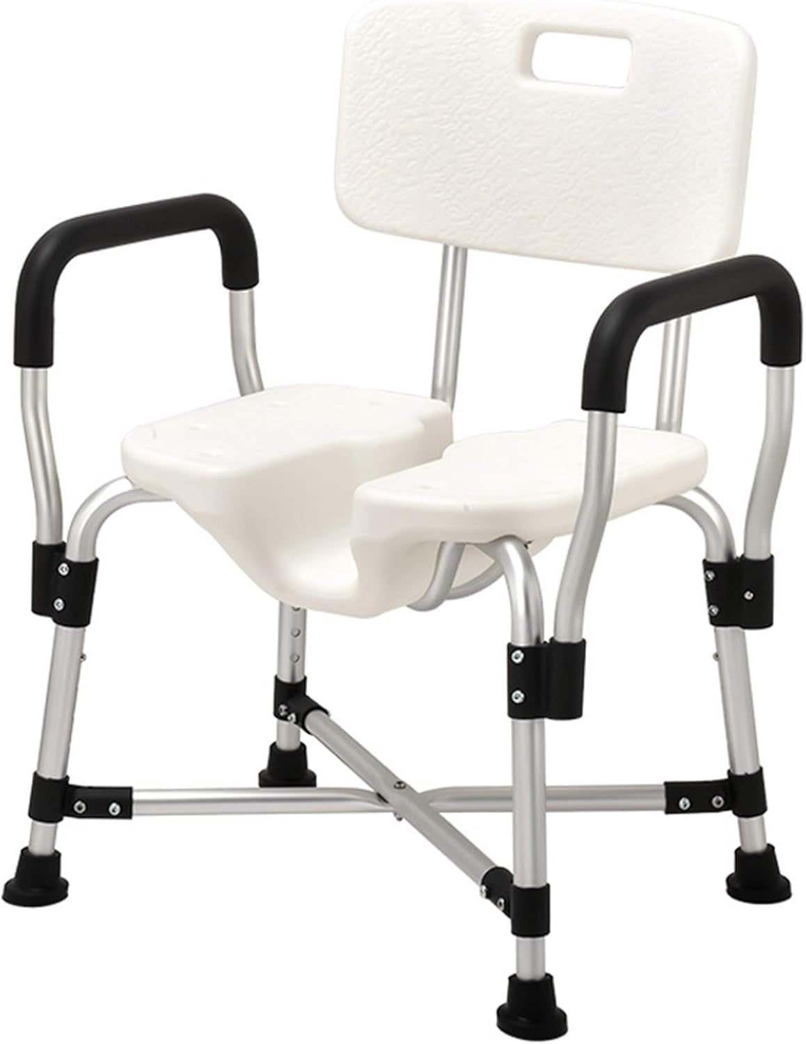 Shower Bath Chair,Height Adjustable Shower Stool Shower Chair for Elderly and Disabled,with Non-Slip Suction Foot Pads and Armrest Backrest A