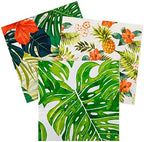 13 Inch Paper Luncheon Napkins, 20 Tropical Leaves Design Printed Napkins - 3-Ply, Textured Edges, White Paper Decorated Napkins, Soft And Strong, For Parties Or Catering Events - Restaurantware