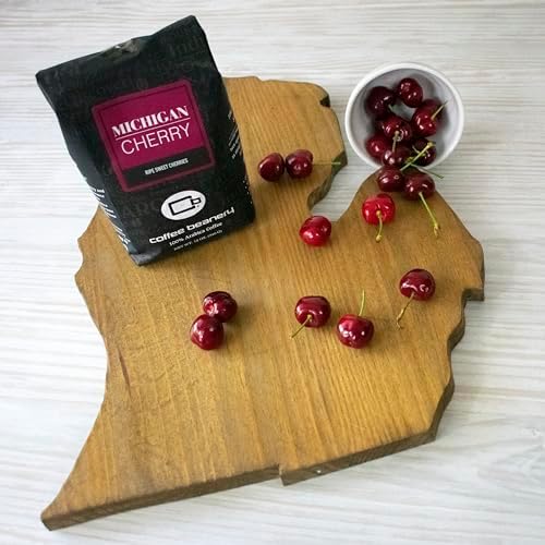 Coffee Beanery Michigan Cherry Swiss Water Process Decaf Flavored Coffee (Whole Bean) - 1 (12oz Bag) - Light-Medium Roast