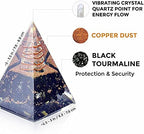 Orgone Pyramid-Black Tourmaline-Crystal-Chakra Balancing Orgone Energy Generator- Nubian Orgonite Pyramid for Spiritual Healing, Meditaion, Yoga, Reiki Gifts, Office and Home Decor