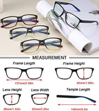 Reading Glasses for Men 4-Pack Stylish Computer Readers with Spring Hinges, Anti Glare/Eye Strain Filter UV Ray Blue Light Blocking Two-Tone Reader Eyeglasses,+1.5 Magnification Strength