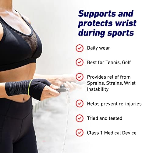 Neo-G Active Wrist Support – For Sports, Golf, Basketball, Football, Yoga, Tennis. For Sprains, Strains, Tendonitis, Injury Recovery - Multi Zone Wrist Compression Sleeve – M