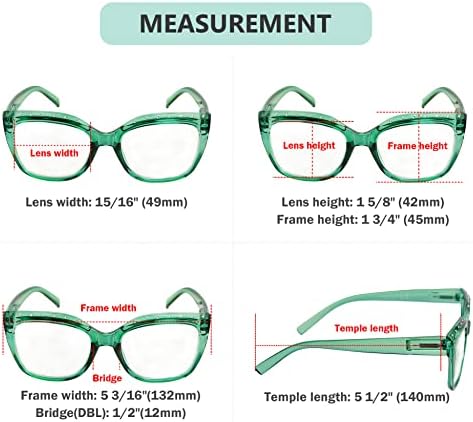 Eyekepper 4-Pack Reading Glasses for Women Rhinestone Readers Cat-eye Eyeglasses +2.75