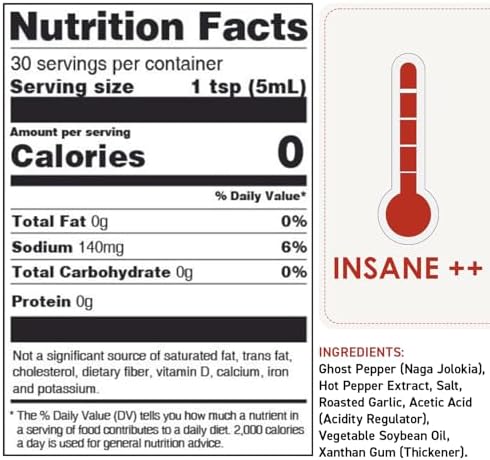 Dave's Gourmet Ghost Pepper Naga Jolokia Hot Sauce - Insanely Hot Plus Heat Level - Ghost Pepper Hot Sauce - Use on Wings, Stews, Potato Salad and More- Spicy Sauce for Chiliheads - 5oz (Pack of 1)