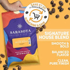 Sarasota Coffee Whole Bean Signature House Breakfast Blend | Medium Roast Gourmet Coffee Beans | Low Acid, Mold Free, Specialty Grade Bulk Beans | 5lb (80 oz)