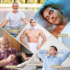 Newwiee 4 Pcs Men's Castor Oil Pack Wrap Includes 2 Sets Reusable Waist and Neck Wrap with Adjustable Elastic Strap Flannel Cotton Castor Oil Pack Kit(Khaki, White)