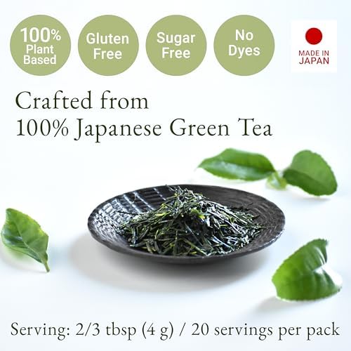 YAMASAN KYOTO UJI Japanese Sencha Green Tea, 100% First-Harvest Loose Leaf, Bright Color, Refreshing Aroma, Well-Balanced and Clean Taste, Unsweetened, Made in Japan, 80g(2.8oz)