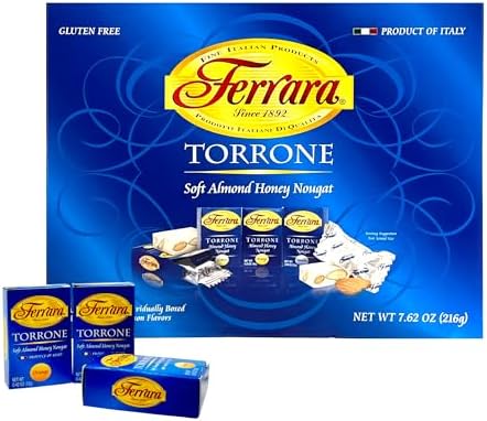 Torrone Nougat Candy, 18 Assorted Pieces (Ferrara) NET WT 7.62 216g